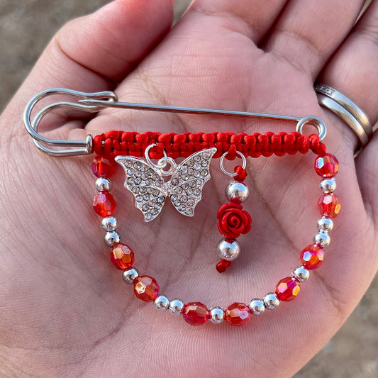 Butterfly with rose red pin🌹