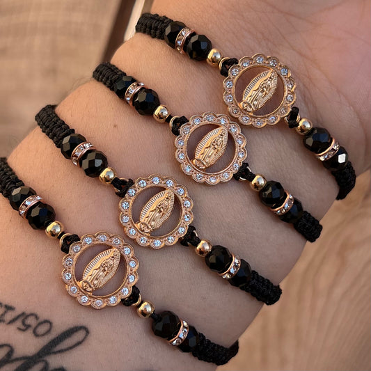 Black Flower Virgencita Bracelet🖤