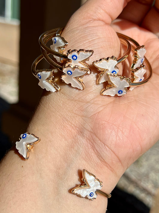 Evil eye butterfly bracelet