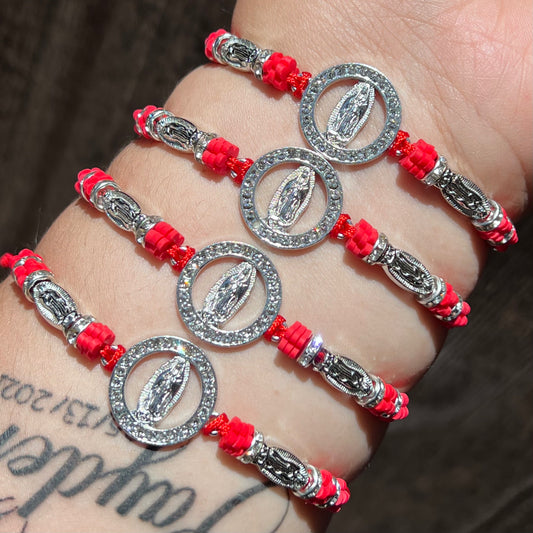 3 Silver flower Virgencita bracelets❤️
