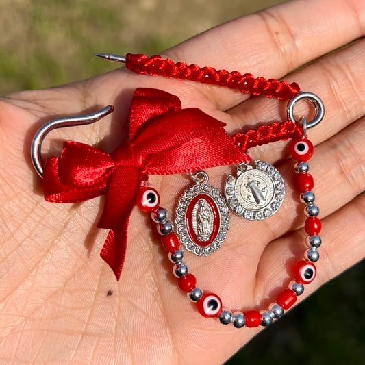 Silver virgencita & San Benito pregnancy pin❤️