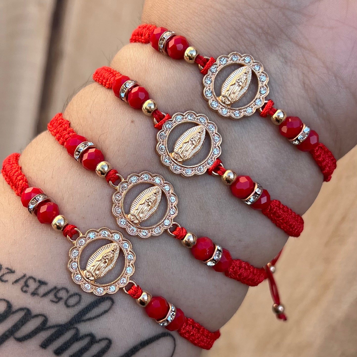 Red Flower Virgencita Bracelet❤️