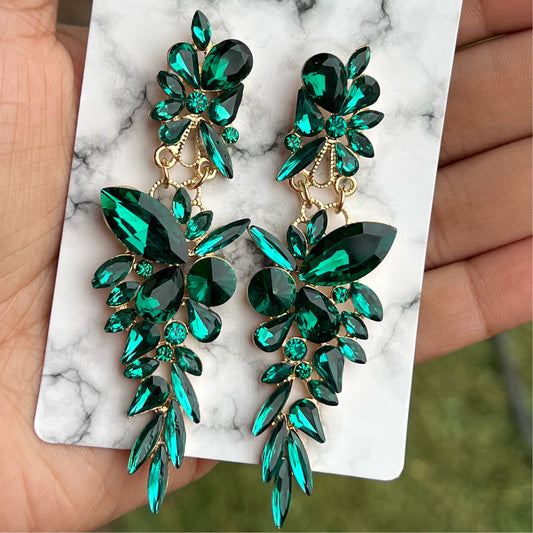 Emerald Green Crystal Earrings💚