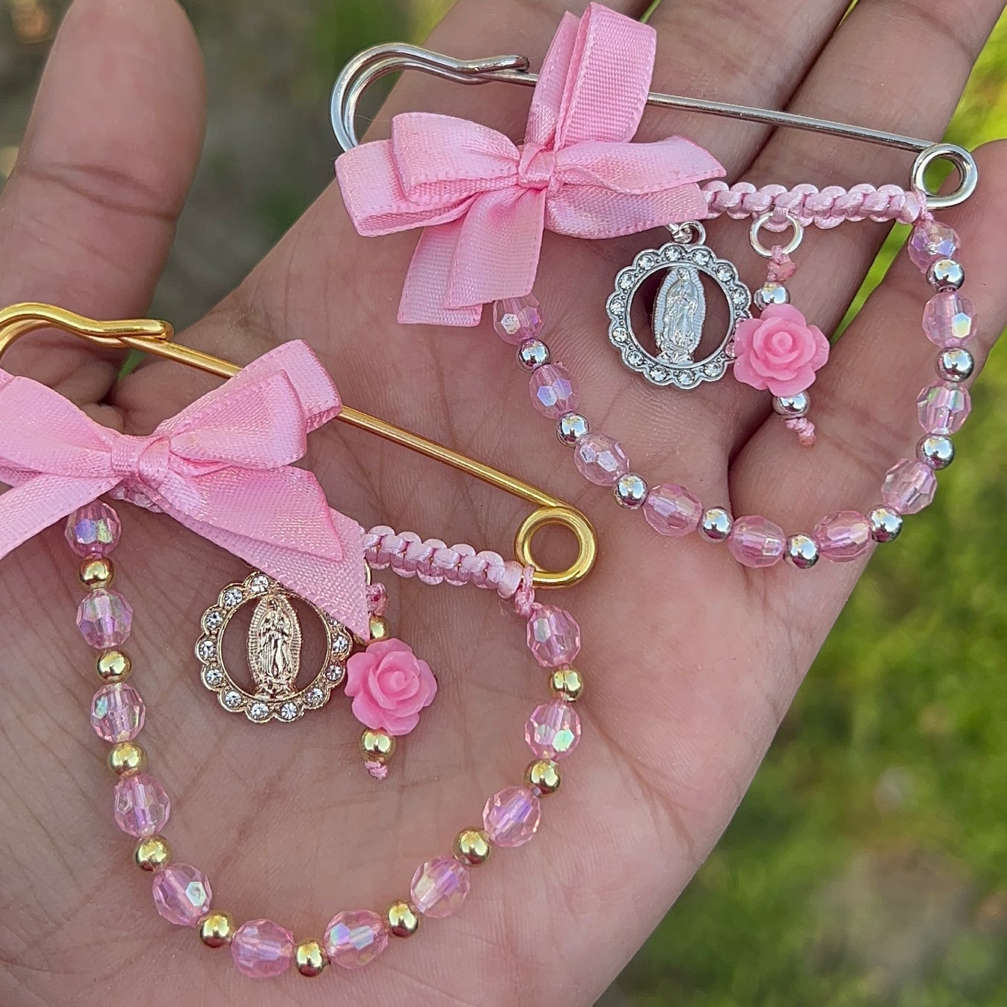 Pink rose pregnancy pins💗